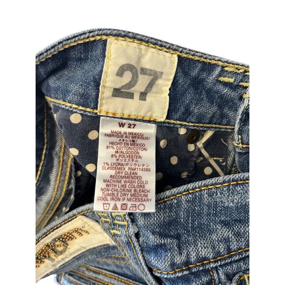 Taverniti So Janis Jeans Womens 27 Embellished Distressed Low Rise - Picture 5 of 13
